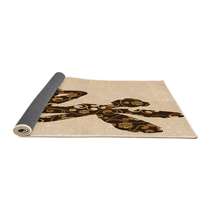 Thickness of Patterned Light Brown Rug, pat1232org