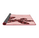 Thickness of Patterned Light Rose Pink Rug, pat1232rd