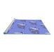 Sideview of Machine Washable Transitional Sky Blue Rug, wshpat1233blu