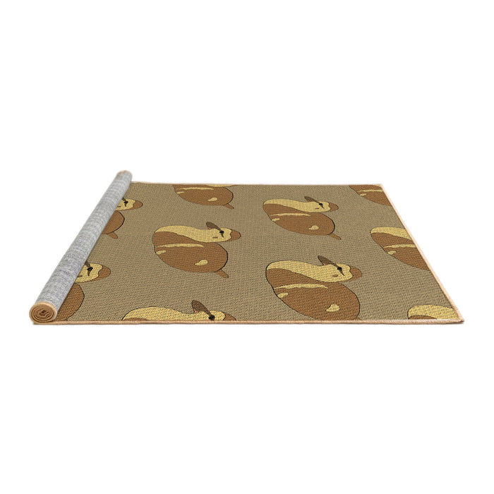 Sideview of Machine Washable Transitional Light Brown Rug, wshpat1233brn