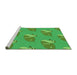 Sideview of Machine Washable Transitional Neon Green Rug, wshpat1233grn