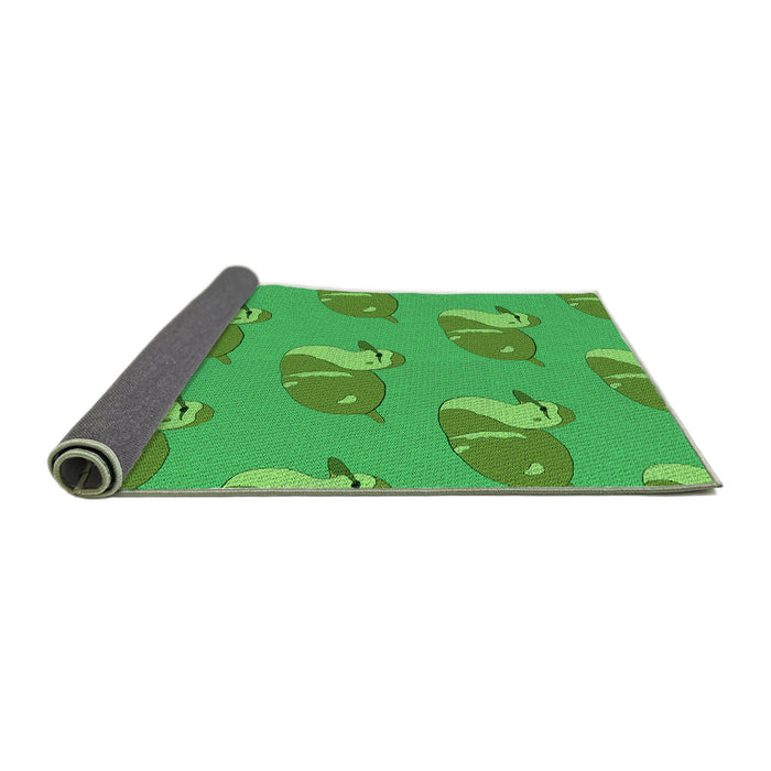 Thickness of Patterned Neon Green Rug, pat1233grn