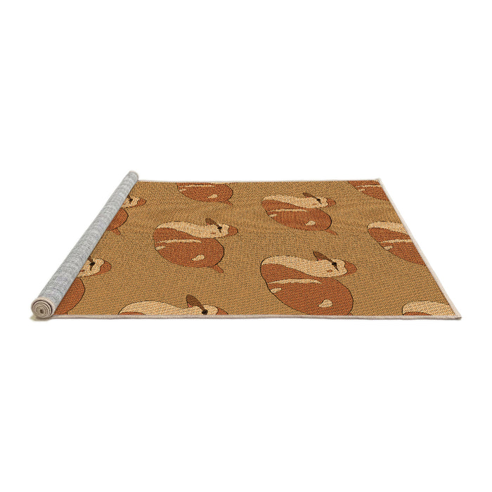 Sideview of Machine Washable Transitional Dark Orange Rug, wshpat1233org