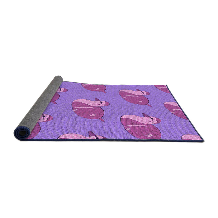 Thickness of Patterned Purple Rug, pat1233pur