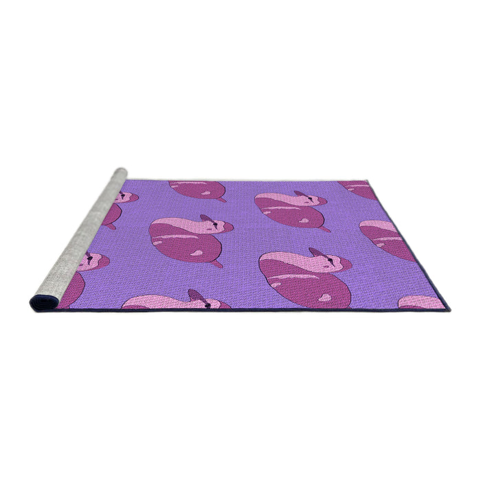 Sideview of Machine Washable Transitional Purple Rug, wshpat1233pur