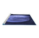 Sideview of Machine Washable Transitional Night Blue Rug, wshpat1234blu