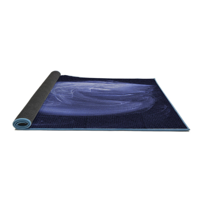 Thickness of Patterned Night Blue Rug, pat1234blu