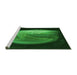 Sideview of Machine Washable Transitional Dark Forest Green Rug, wshpat1234grn