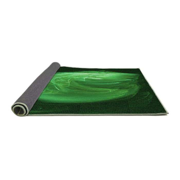 Thickness of Patterned Dark Forest Green Rug, pat1234grn