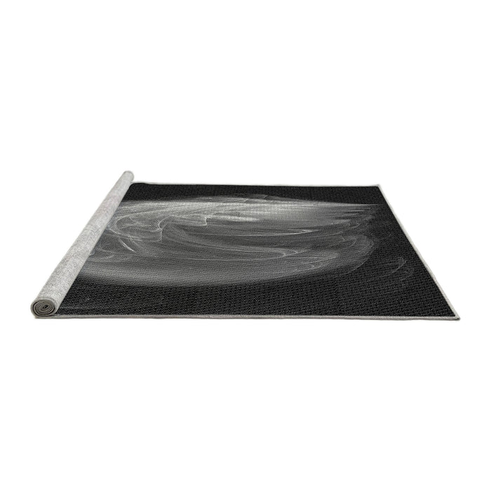 Sideview of Machine Washable Transitional Platinum Gray Rug, wshpat1234gry