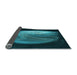 Thickness of Patterned Dark Turquoise Green Rug, pat1234lblu