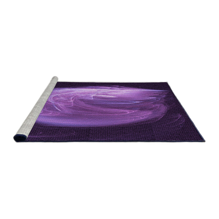 Sideview of Machine Washable Transitional Dark Purple Rug, wshpat1234pur
