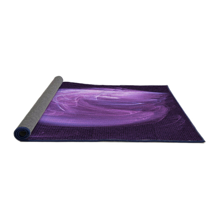 Thickness of Patterned Dark Purple Rug, pat1234pur