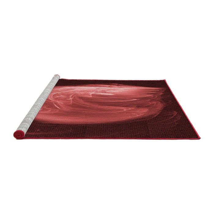 Sideview of Machine Washable Transitional Red Rug, wshpat1234rd