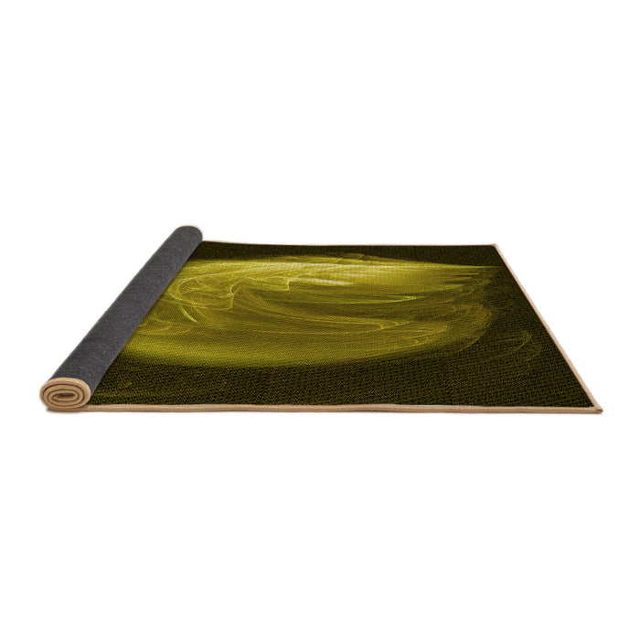 Thickness of Patterned Black Brown Rug, pat1234yw
