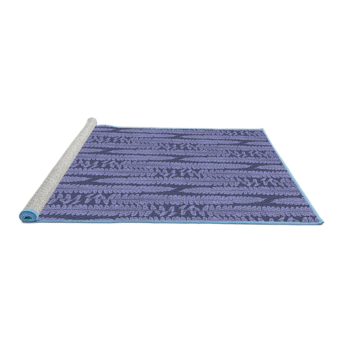 Sideview of Machine Washable Transitional Deep Periwinkle Purple Rug, wshpat1235blu