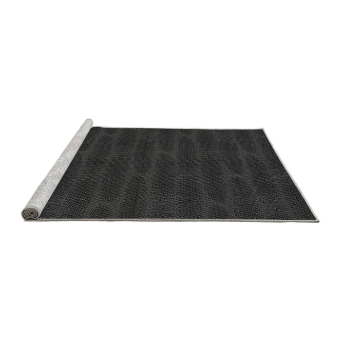 Sideview of Machine Washable Transitional Midnight Gray Rug, wshpat1236gry