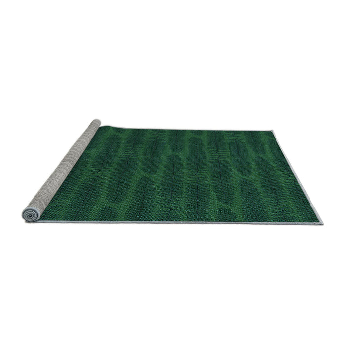 Sideview of Machine Washable Transitional Deep Emerald Green Rug, wshpat1236lblu