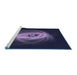 Sideview of Machine Washable Transitional Deep Periwinkle Purple Rug, wshpat1237blu