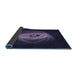 Thickness of Patterned Deep Periwinkle Purple Rug, pat1237blu