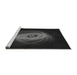 Sideview of Machine Washable Transitional Midnight Gray Rug, wshpat1237gry