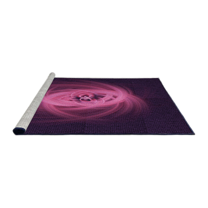 Sideview of Machine Washable Transitional Dark Magenta Purple Rug, wshpat1237pur
