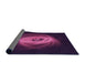 Thickness of Patterned Dark Magenta Purple Rug, pat1237pur