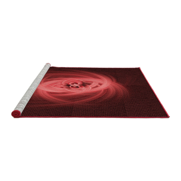 Sideview of Machine Washable Transitional Maroon Red Rug, wshpat1237rd