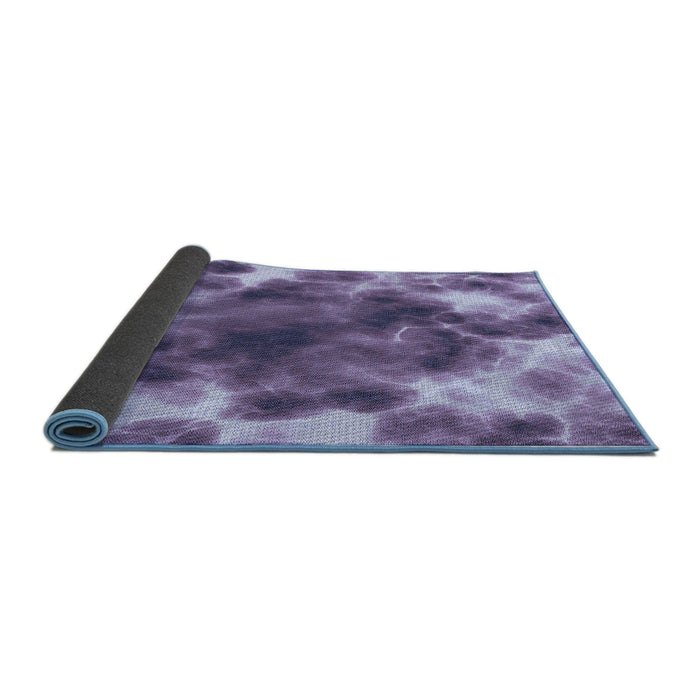 Thickness of Patterned Purple Mimosa Purple Rug, pat1238blu