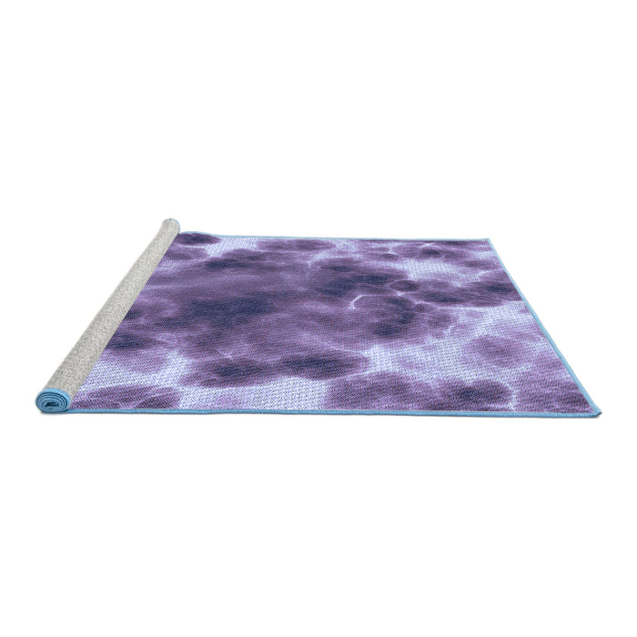 Sideview of Machine Washable Transitional Purple Mimosa Purple Rug, wshpat1238blu