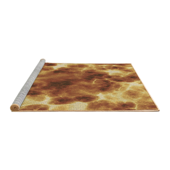 Sideview of Machine Washable Transitional Orange Rug, wshpat1238brn