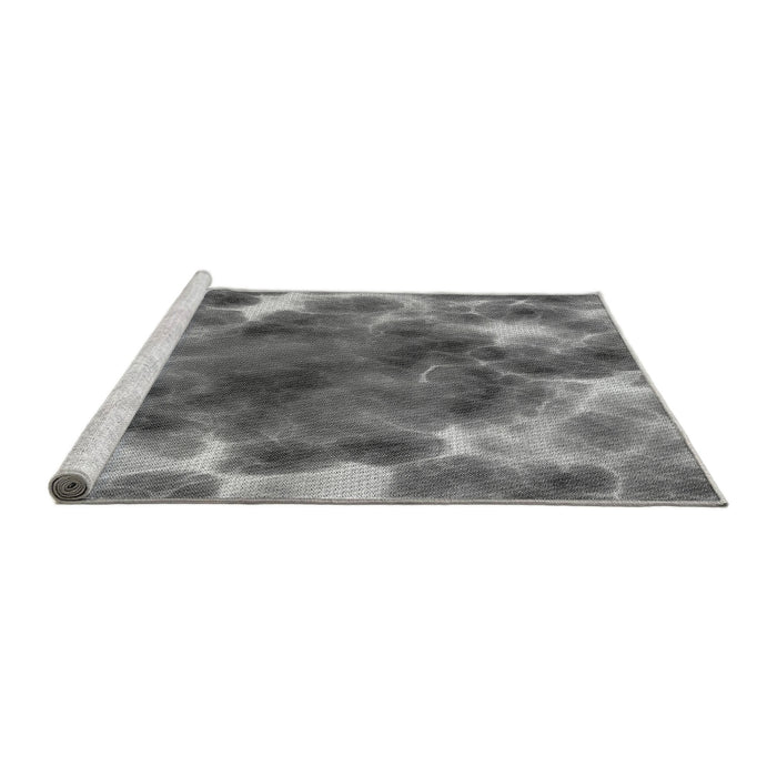 Sideview of Machine Washable Transitional Grey Gray Rug, wshpat1238gry