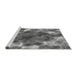 Sideview of Machine Washable Transitional Grey Gray Rug, wshpat1238gry