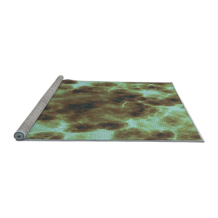 Sideview of Machine Washable Transitional Oak Brown Rug, wshpat1238lblu