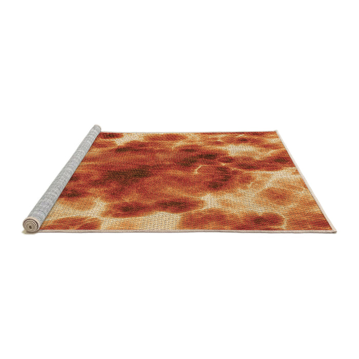 Sideview of Machine Washable Transitional Orange Rug, wshpat1238org