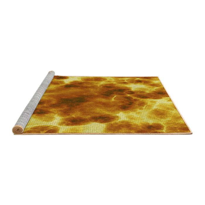 Sideview of Machine Washable Transitional Orange Red Orange Rug, wshpat1238yw