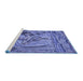 Sideview of Machine Washable Transitional Sky Blue Rug, wshpat1239blu