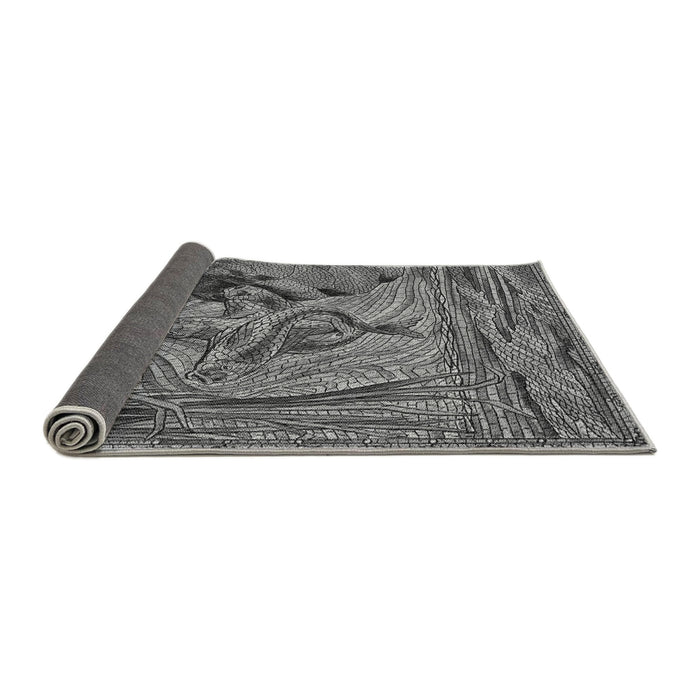 Thickness of Patterned Dark Gray Rug, pat1239gry