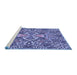 Sideview of Machine Washable Transitional Purple Mimosa Purple Rug, wshpat124blu