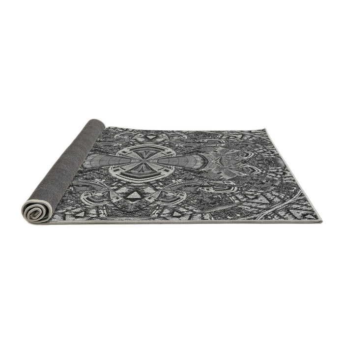 Thickness of Patterned Dark Gray Rug, pat124gry
