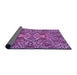 Thickness of Patterned Dark Magenta Purple Rug, pat124pur