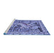 Sideview of Machine Washable Transitional Denim Blue Rug, wshpat1240blu