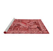 Sideview of Machine Washable Transitional Red Rug, wshpat1240rd