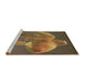 Sideview of Machine Washable Transitional Cinnamon Brown Rug, wshpat1241brn