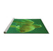 Sideview of Machine Washable Transitional Green Rug, wshpat1241grn