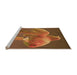 Sideview of Machine Washable Transitional Orange Rug, wshpat1241org