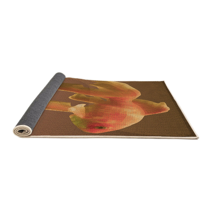 Thickness of Patterned Orange Rug, pat1241org