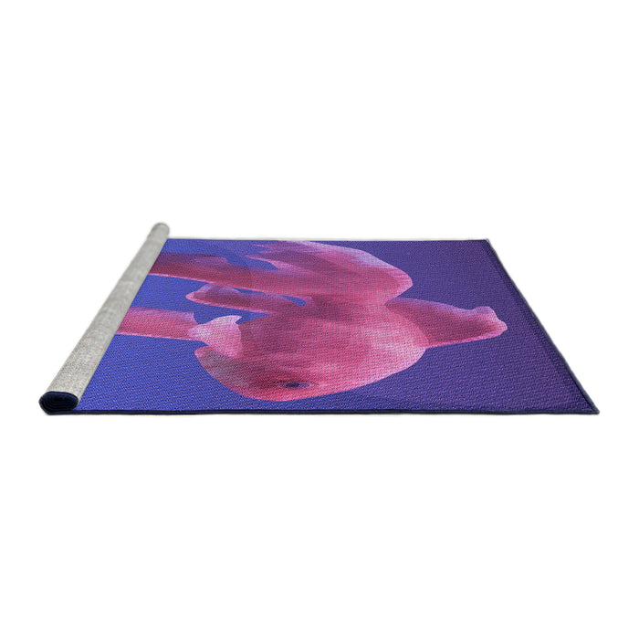 Sideview of Machine Washable Transitional Dark Orchid Purple Rug, wshpat1241pur