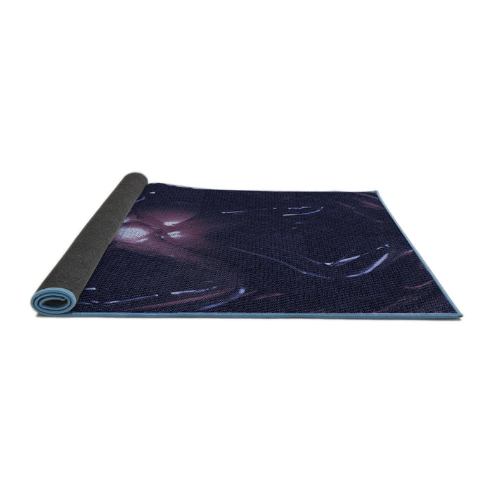 Thickness of Patterned Night Blue Rug, pat1242blu