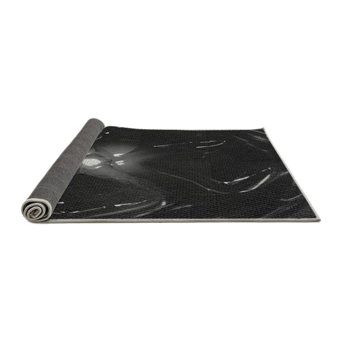Thickness of Patterned Black Rug, pat1242gry